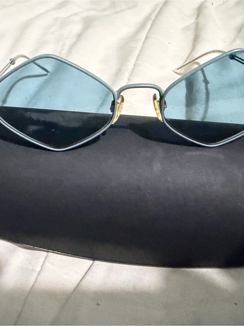 Emporio Armani Light Blue Lens Geometric Sunglasses